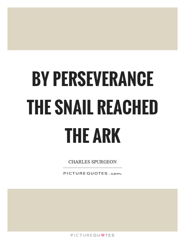 By perseverance the snail reached the ark Picture Quote #1