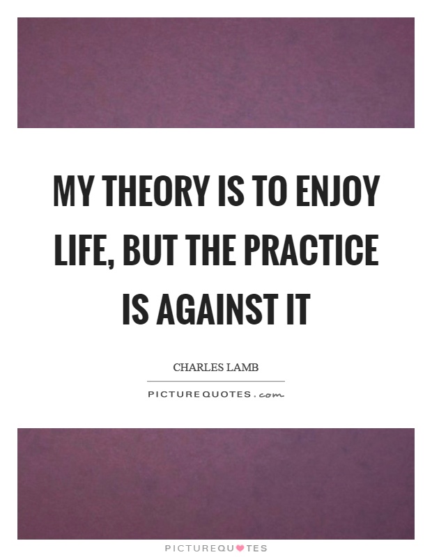 My theory is to enjoy life, but the practice is against it Picture Quote #1