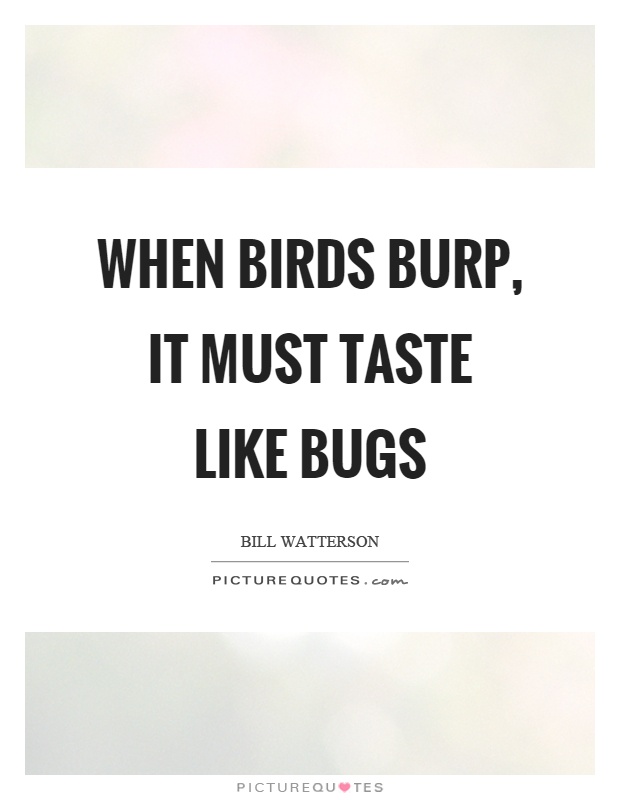 When birds burp, it must taste like bugs Picture Quote #1