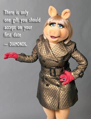 There is only one gift you should accept on your first date, diamonds Picture Quote #1