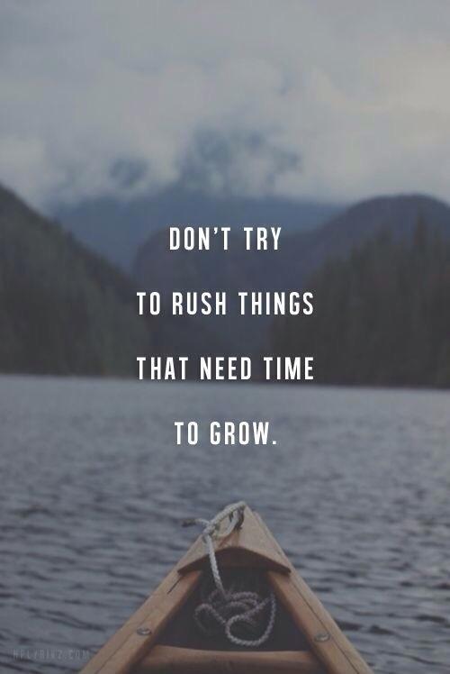 Don't try to rush things that need time to grow Picture Quote #1