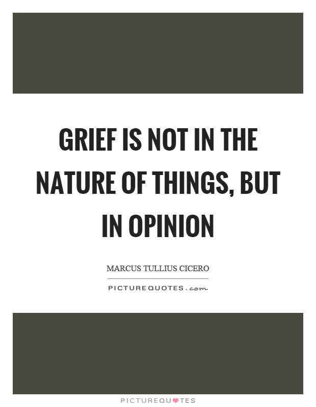Grief is not in the nature of things, but in opinion Picture Quote #1