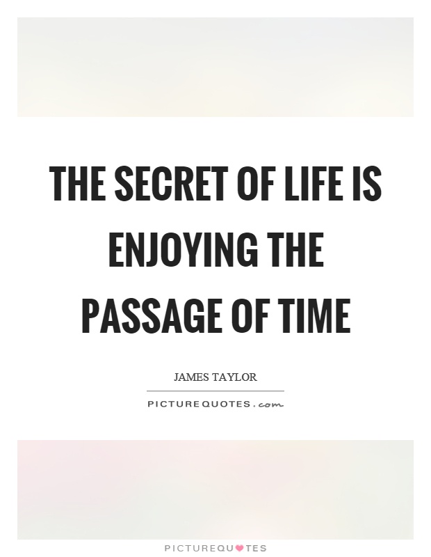 The secret of life is enjoying the passage of time Picture Quote #1