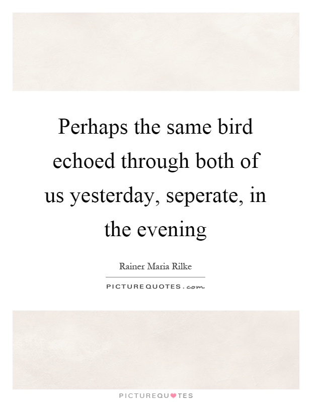 Perhaps the same bird echoed through both of us yesterday, seperate, in the evening Picture Quote #1