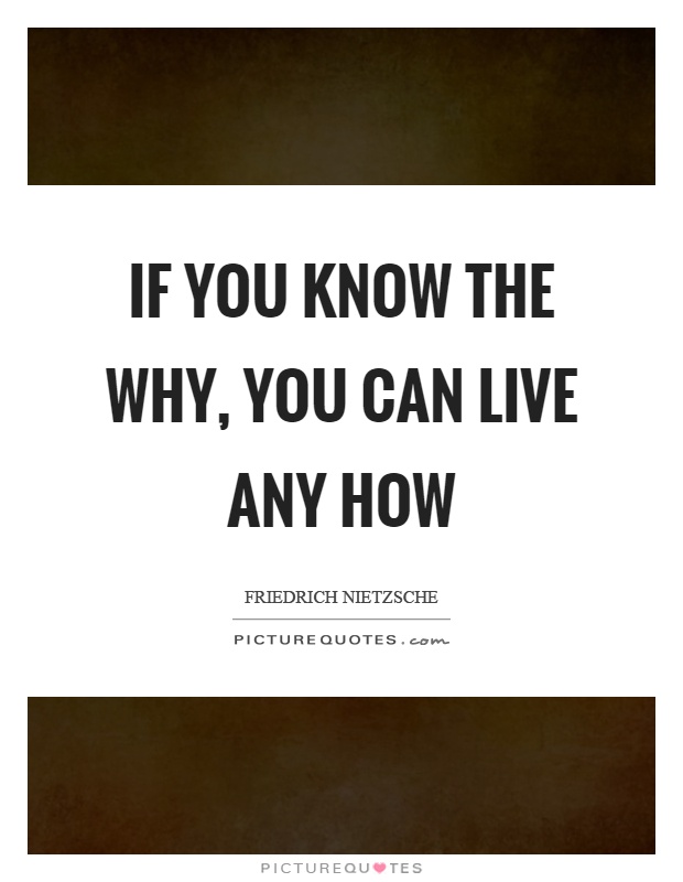 If you know the why, you can live any how Picture Quote #1