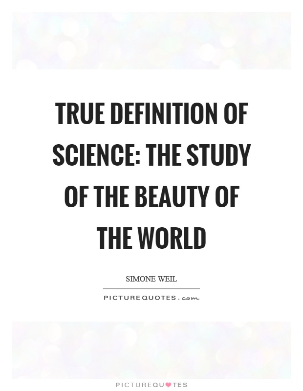 True definition of science: the study of the beauty of the world Picture Quote #1