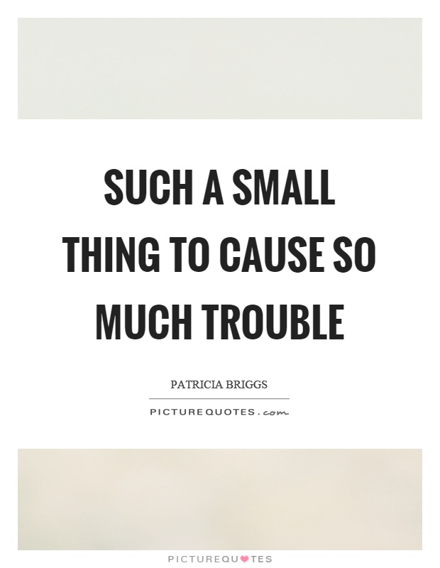 Such a small thing to cause so much trouble Picture Quote #1