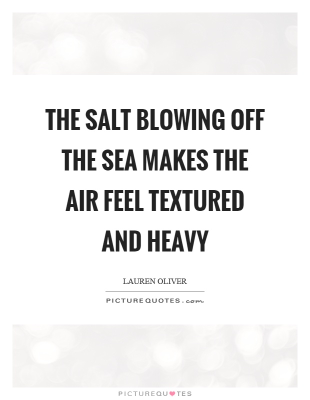 The salt blowing off the sea makes the air feel textured and heavy Picture Quote #1