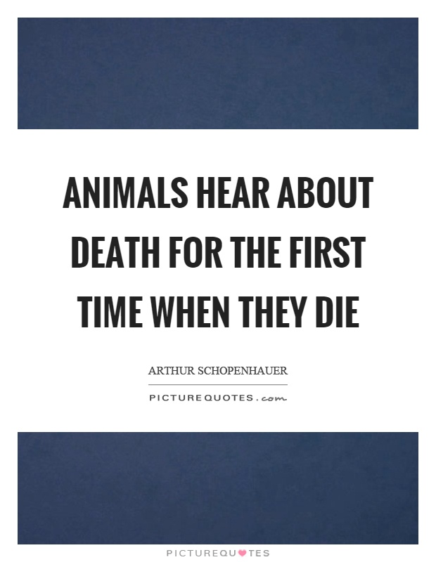 Animals hear about death for the first time when they die Picture Quote #1