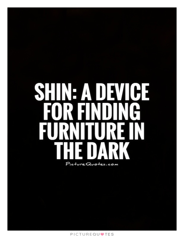 Shin: a device for finding furniture in the dark Picture Quote #1
