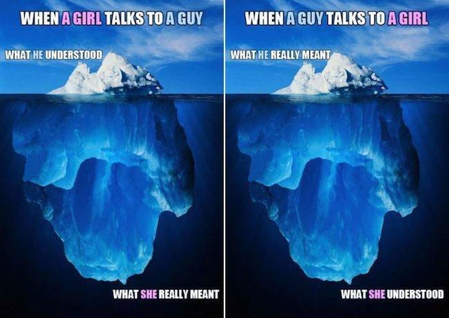 When a girl talks to a guy. What he understood. What she really meant. When a guy talks to a girl. What he really meant. What she understood Picture Quote #1