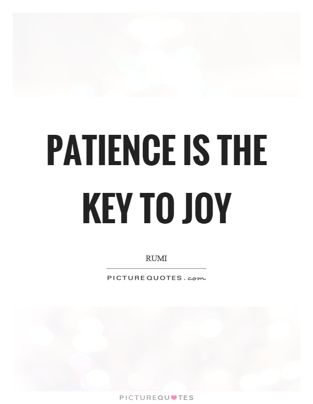 Patience is the key to joy Picture Quote #1