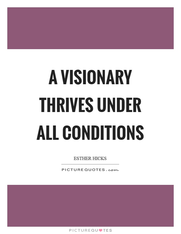 A visionary thrives under all conditions Picture Quote #1