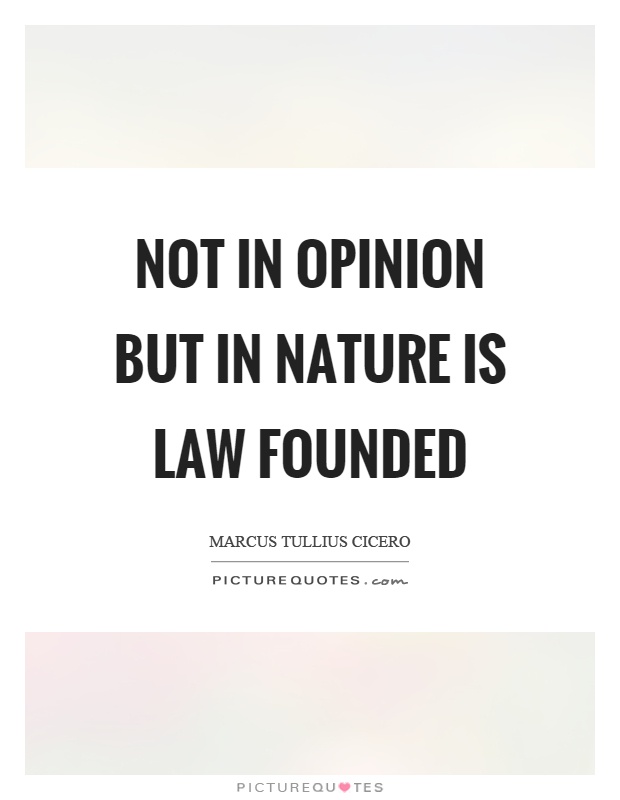 Not in opinion but in nature is law founded Picture Quote #1