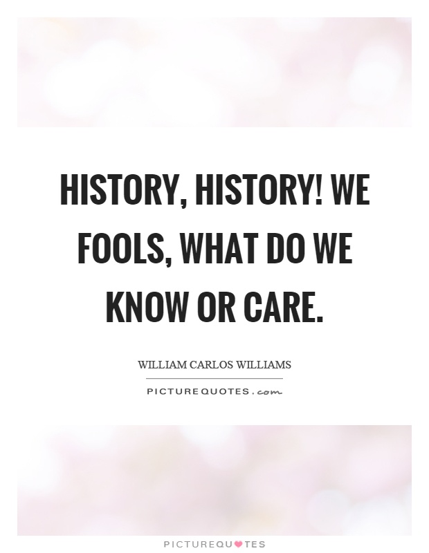 History, history! We fools, what do we know or care Picture Quote #1