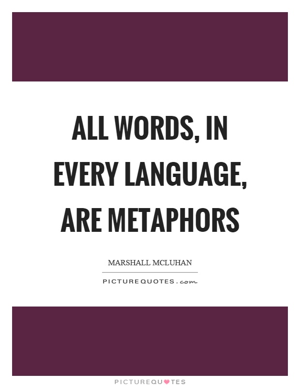 All words, in every language, are metaphors Picture Quote #1