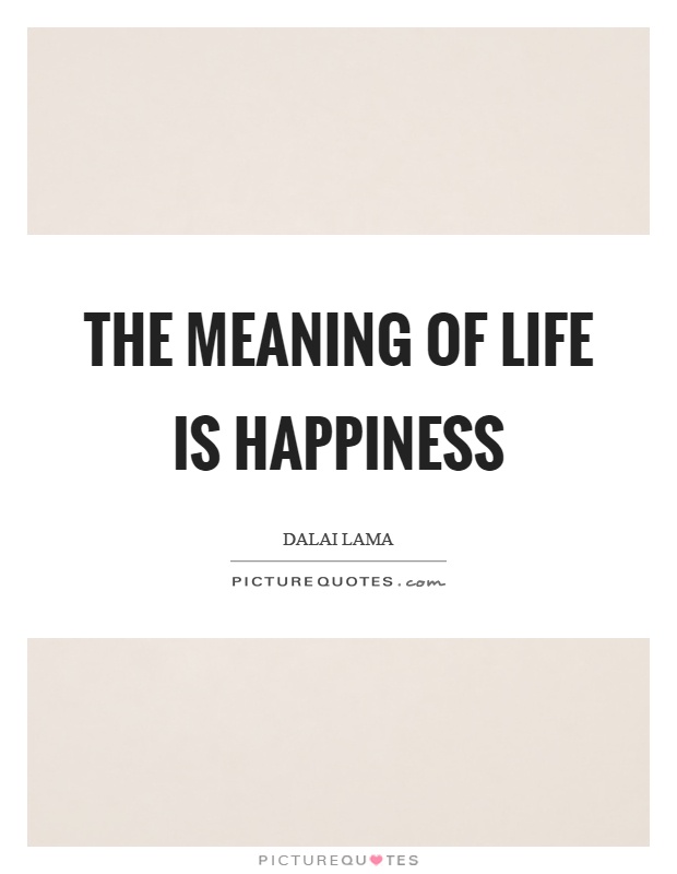 The meaning of life is happiness Picture Quote #1