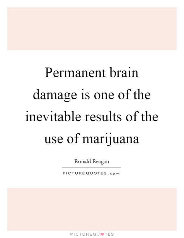 Permanent Brain Damage Is One Of The Inevitable Results Of The Picture Quotes