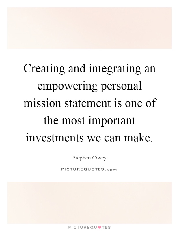 personal mission statement stephen covey