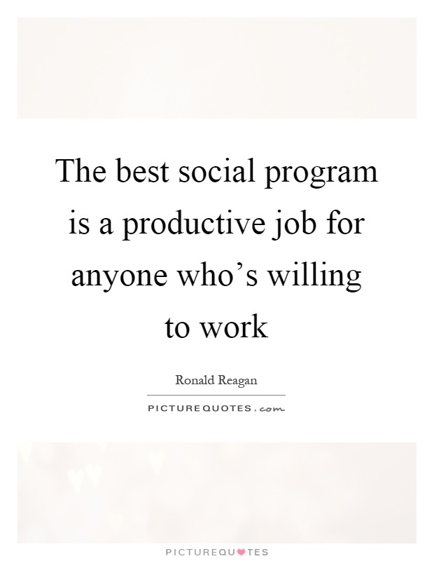 The best social program is a job quote