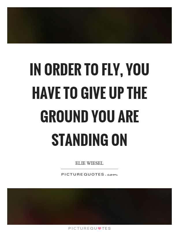 In order to fly, you have to give up the ground you are standing on Picture Quote #1