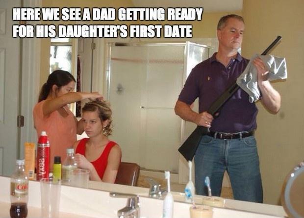 Here we see a dad getting ready for his daughter’s first date Picture Quote #1