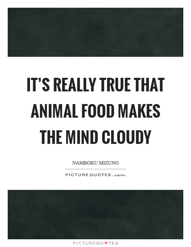 It’s really true that animal food makes the mind cloudy Picture Quote #1