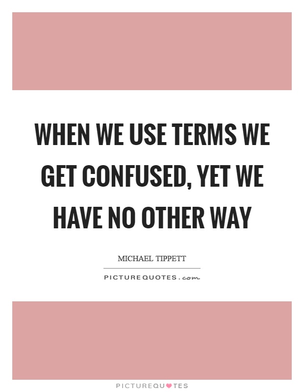 When we use terms we get confused, yet we have no other way Picture Quote #1