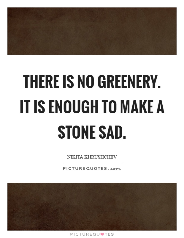 There is no greenery. It is enough to make a stone sad Picture Quote #1