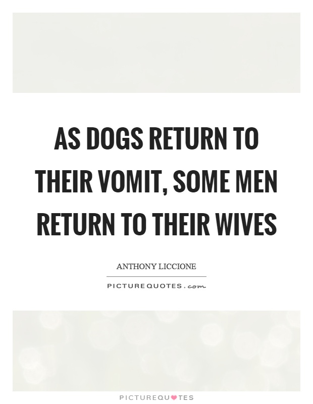 As dogs return to their vomit, some men return to their wives Picture Quote #1