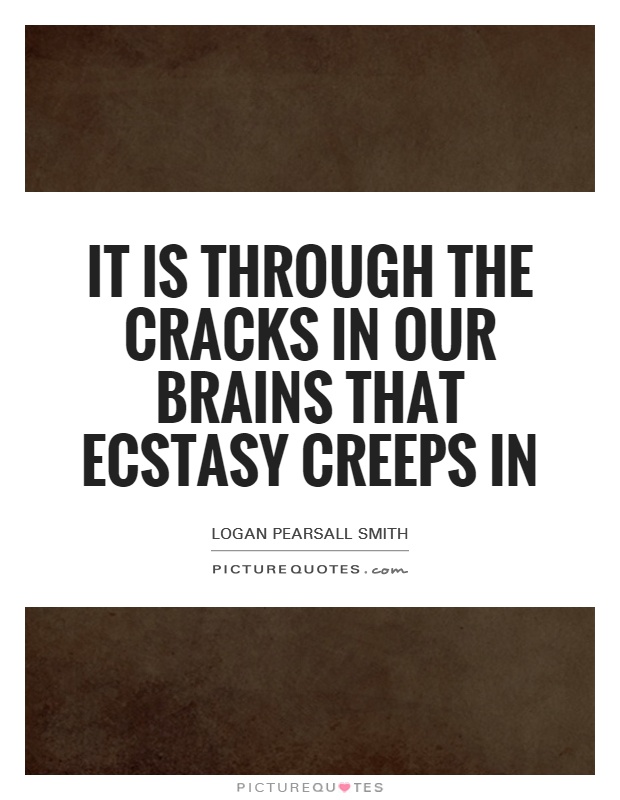 It is through the cracks in our brains that ecstasy creeps in Picture Quote #1