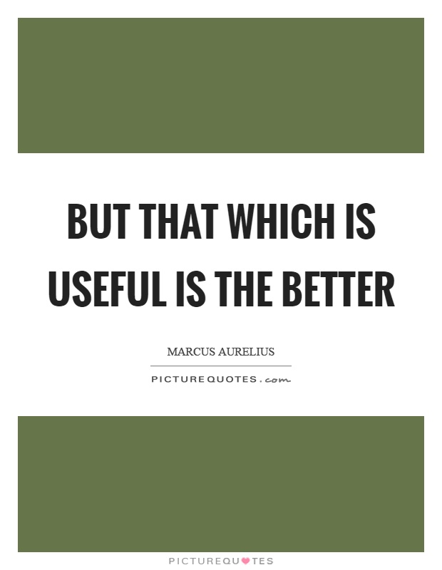 But that which is useful is the better Picture Quote #1