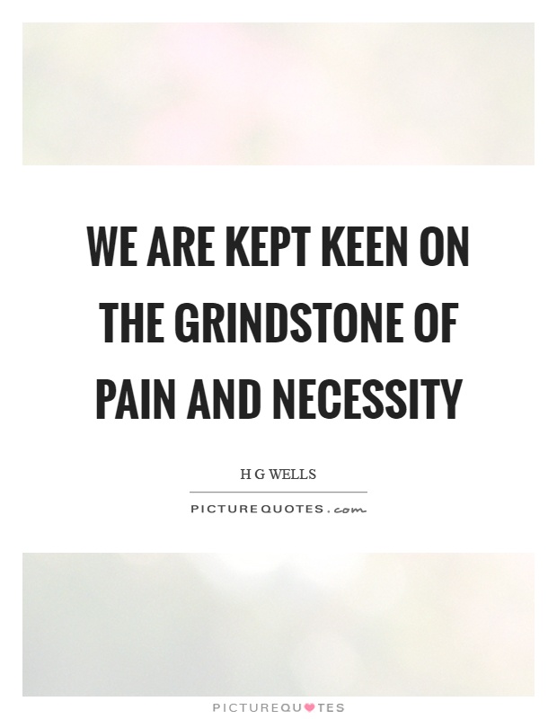 We are kept keen on the grindstone of pain and necessity Picture Quote #1