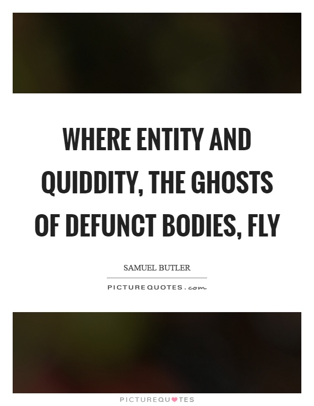 Where entity and quiddity, the ghosts of defunct bodies, fly Picture Quote #1