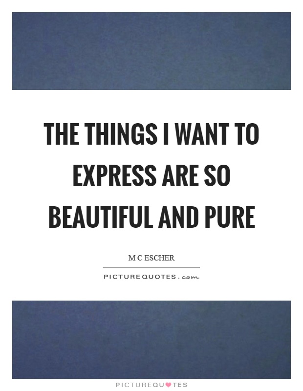 The things I want to express are so beautiful and pure Picture Quote #1