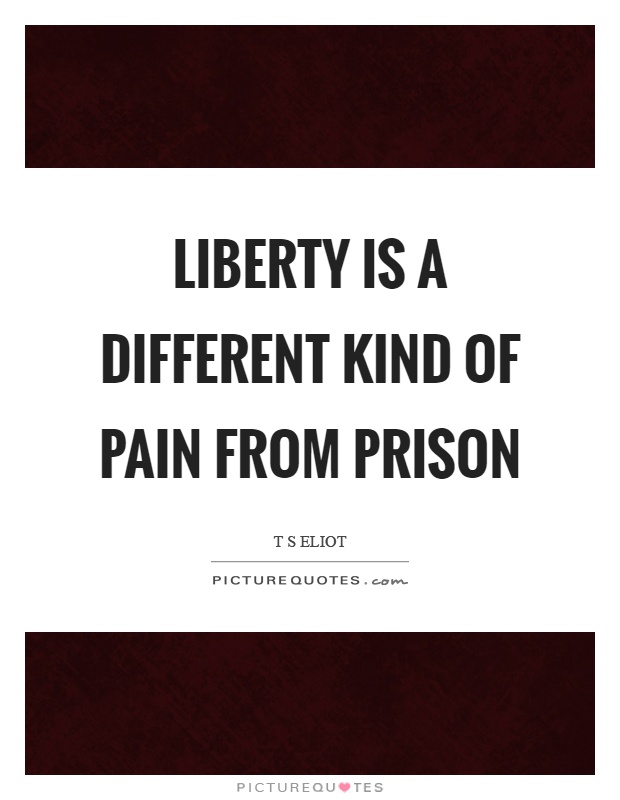 Liberty is a different kind of pain from prison Picture Quote #1