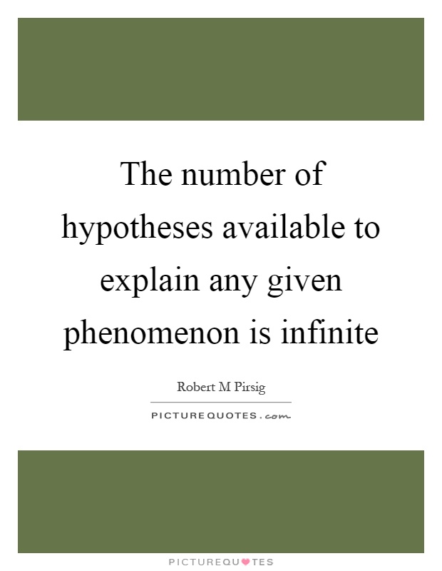 The number of hypotheses available to explain any given phenomenon is infinite Picture Quote #1
