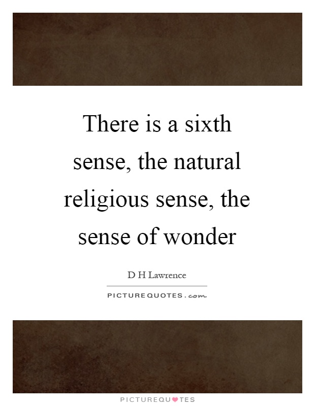 There is a sixth sense, the natural religious sense, the sense of wonder Picture Quote #1
