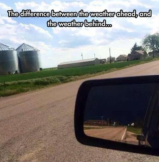 The difference between the weather ahead, and the weather behind Picture Quote #1