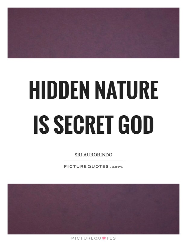 Hidden nature is secret God Picture Quote #1