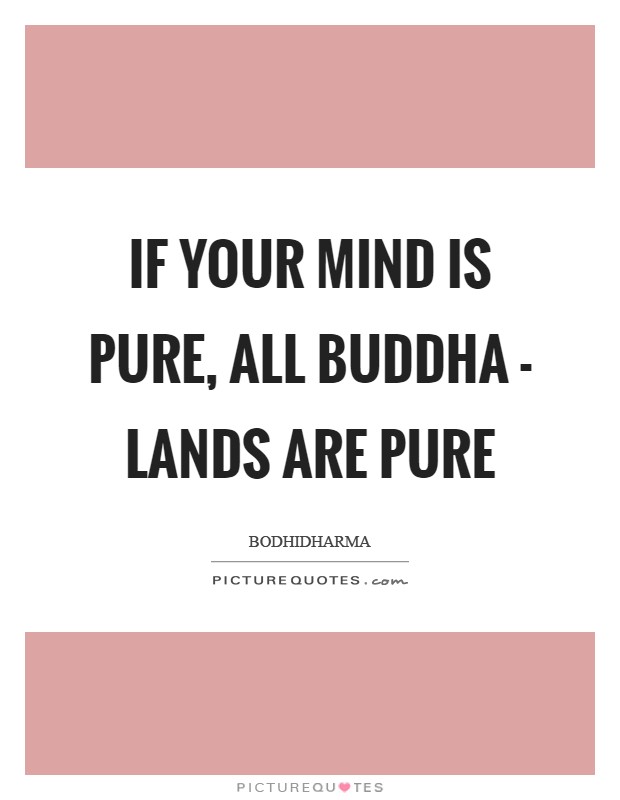 If your mind is pure, all buddha - lands are pure Picture Quote #1