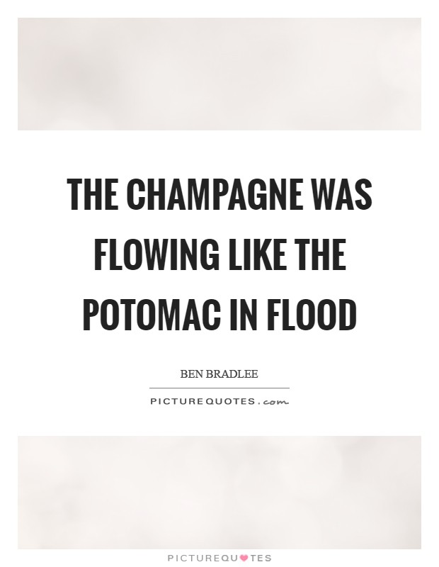 The champagne was flowing like the Potomac in flood Picture Quote #1