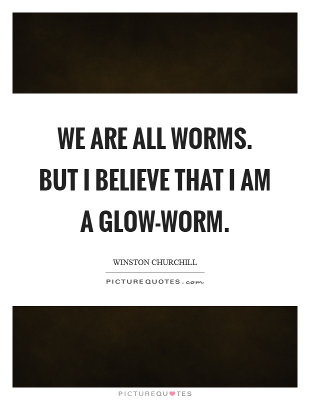 We are all worms. But I believe that I am a glow-worm Picture Quote #1