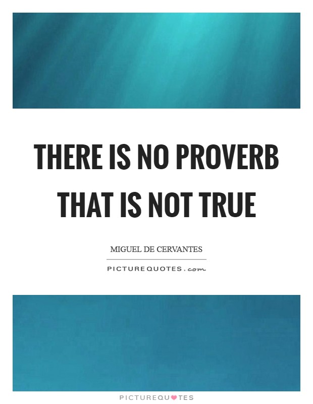 There is no proverb that is not true Picture Quote #1