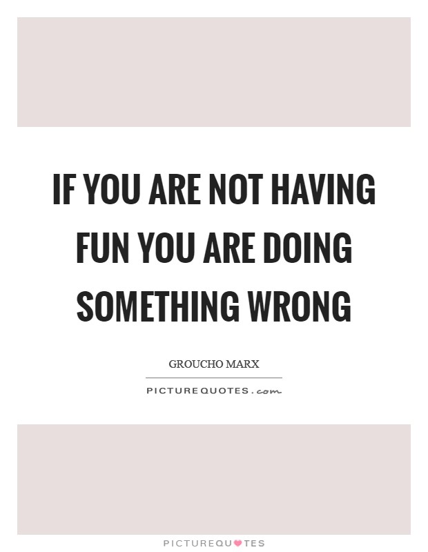 If you are not having fun you are doing something wrong Picture Quote #1