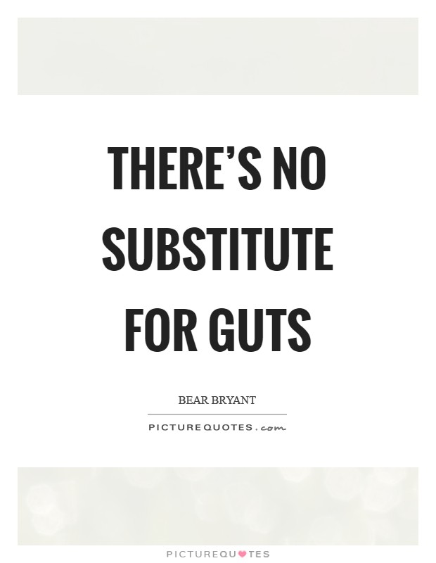 There's no substitute for guts Picture Quote #1