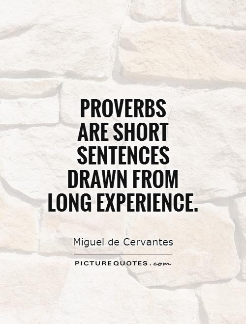 Proverbs  are short sentences drawn from long experience Picture Quote #1