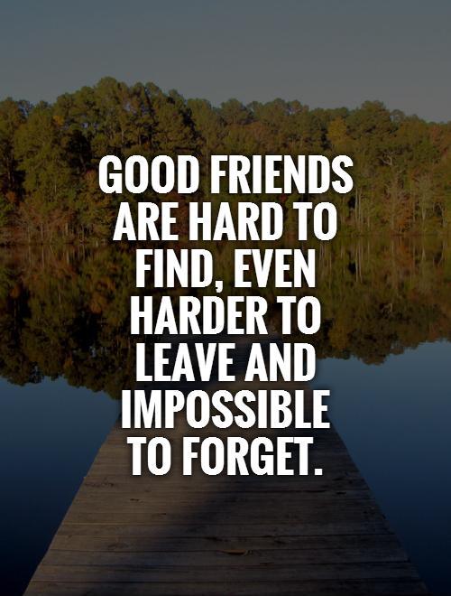 Good friends are hard to find, even harder to leave and impossible to forget Picture Quote #1