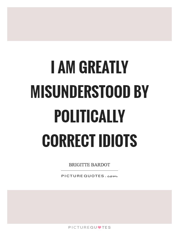 I am greatly misunderstood by politically correct idiots Picture Quote #1
