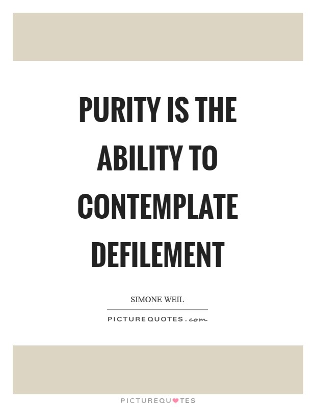 Purity is the ability to contemplate defilement Picture Quote #1